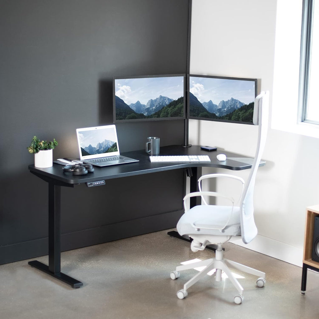 VIVO Electric Corner L-Shaped Standing Desk with Memory Height Adjustment