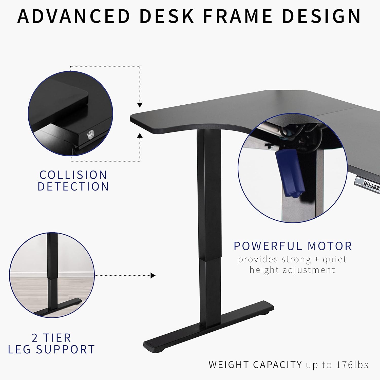 VIVO Electric Corner L-Shaped Standing Desk with Memory Height Adjustment